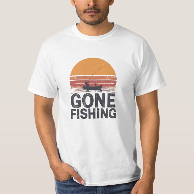 Gone Fishing Design T-Shirt (Vorderseite)