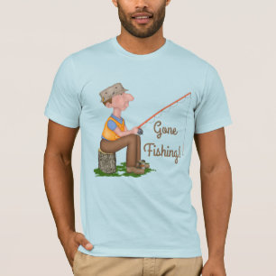 Gone Fishing Fisherman Anpassen von Text T-Shirt