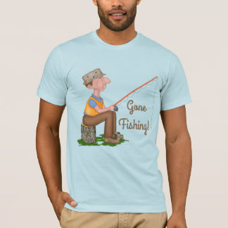 Gone Fishing Fisherman Anpassen von Text T-Shirt