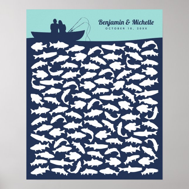Gone Fishing Gast Book Poster - 100 Unterschriften (Vorne)