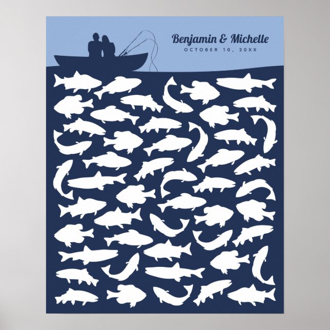 Gone Fishing Gast Book Poster - 50 Unterschriften (Vorne)