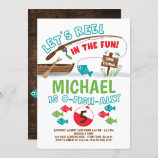 Gone Fishing Geburtstag Einladung