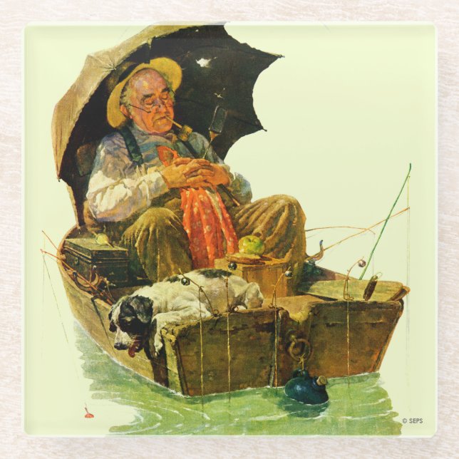 Gone Fishing Glasuntersetzer (Vorderseite)