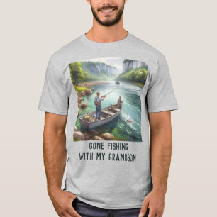 Gone Fishing Großvater AI-Kunst Basic T-Shirt