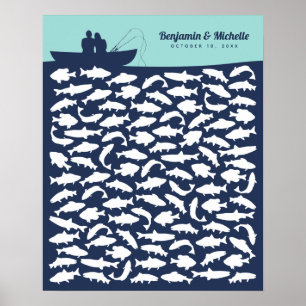 Gone Fishing Guest Book Poster - 100 Signatures