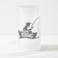 Gone Fishing Mattiert Glass Beer Tasse