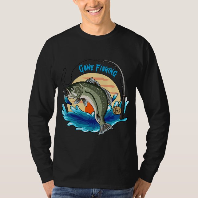 Gone Fishing Mens Long Sleeve T - Shirt (Vorderseite)