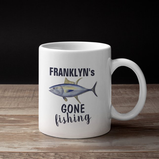 Gone Fishing Modern Fisherman Thunfischfang Kaffeetasse (Von Creator hochgeladen)
