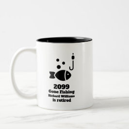 Gone Fishing Modern Retirement Geschenk Zweifarbige Tasse