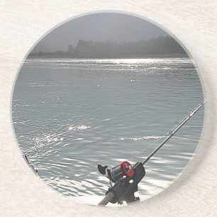 Gone Fishing No Work Sandstein Untersetzer