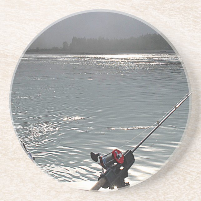 Gone Fishing No Work Sandstein Untersetzer (Vorne)