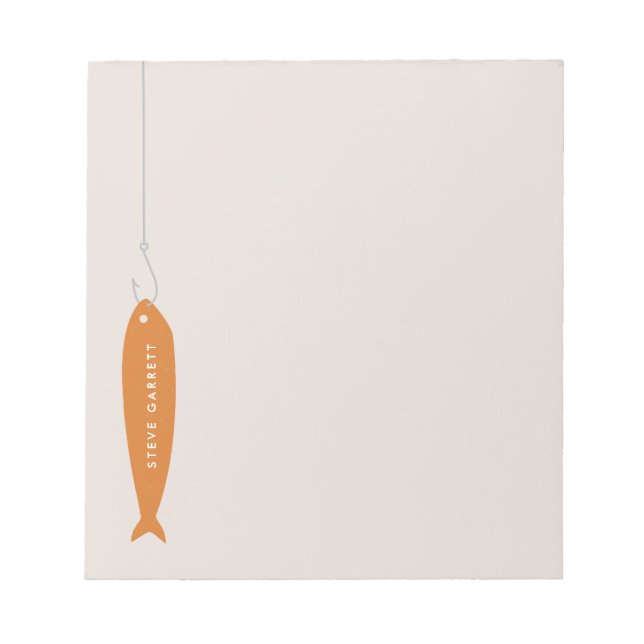 Gone Fishing Notepad - Orange Notizblock (Vorderseite)