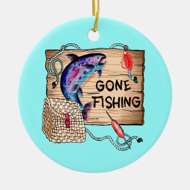 Gone Fishing-Ornament Keramik Ornament (Vorne)