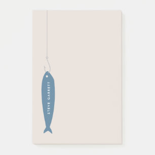 Gone Fishing Post-It Notepad - Cobalt Post-it Klebezettel