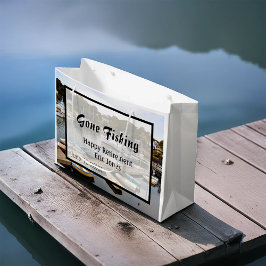 Gone Fishing Retirement Große Geschenktüte