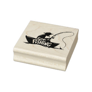 Gone Fishing Rubber Briefmarke Gummistempel