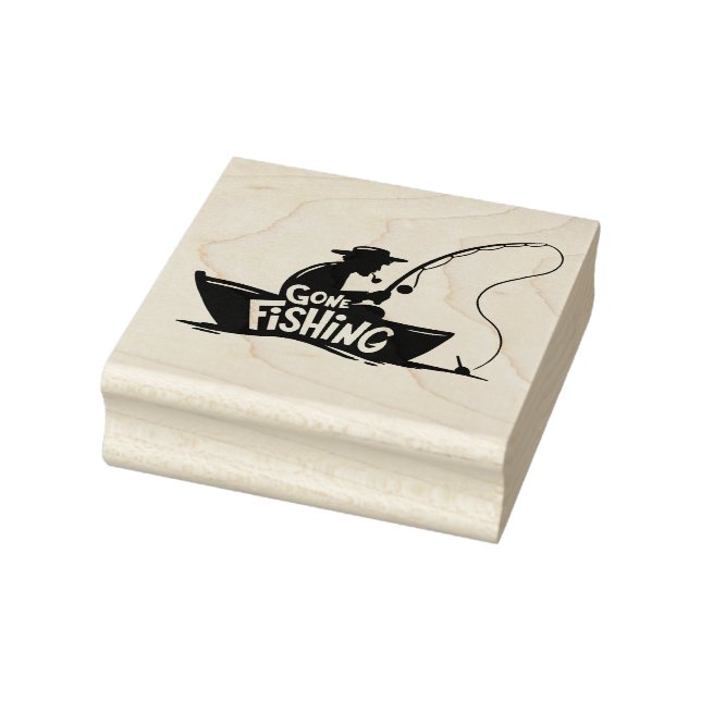 Gone Fishing Rubber Briefmarke Gummistempel (Stempel)