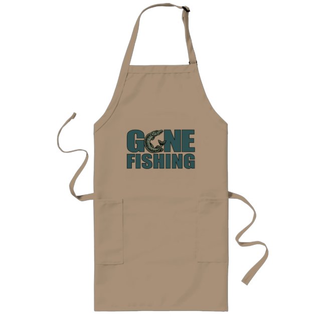 GONE FISHING Schürze - wählen Sie Stil & Farbe (Vorne)