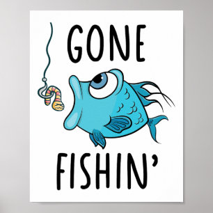 Gone Fishing-Shirt Mädchen Kinder Kleinkind Jungen Poster