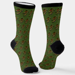 Gone Fishing Socks Coho Lachs Kunst Socken