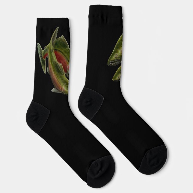 Gone Fishing Socks Coho Lachs Kunst Socken (Rechts)
