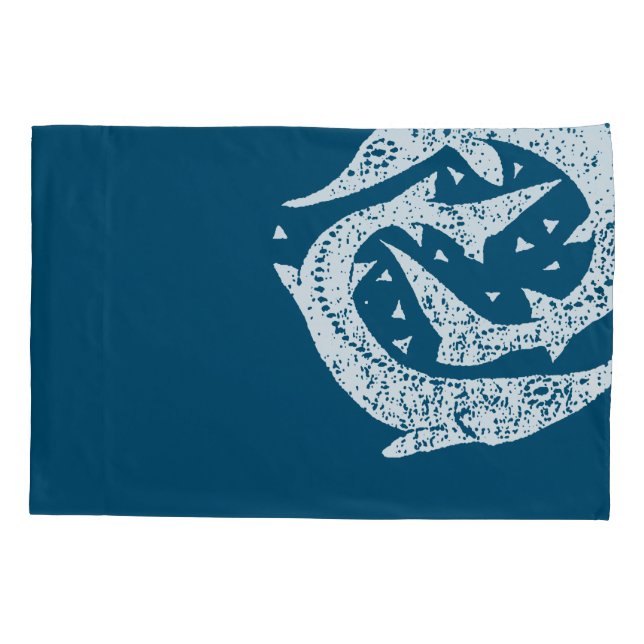 GONE FISHING STURGEON WOODCUT ART KISSENBEZUG (Rückseite)