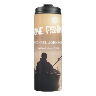 Gone Fishing Sunrise Remüde Fisherman Geschenk Thermosbecher