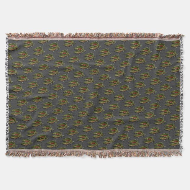 Gone Fishing Throw Blanket Coho Lmon Fish Gift Decke (Vorderseite)