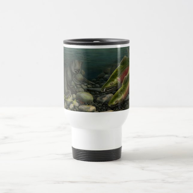 Gone Fishing Travel Mug Personalisierte Fischgesch Reisebecher (Mittel)