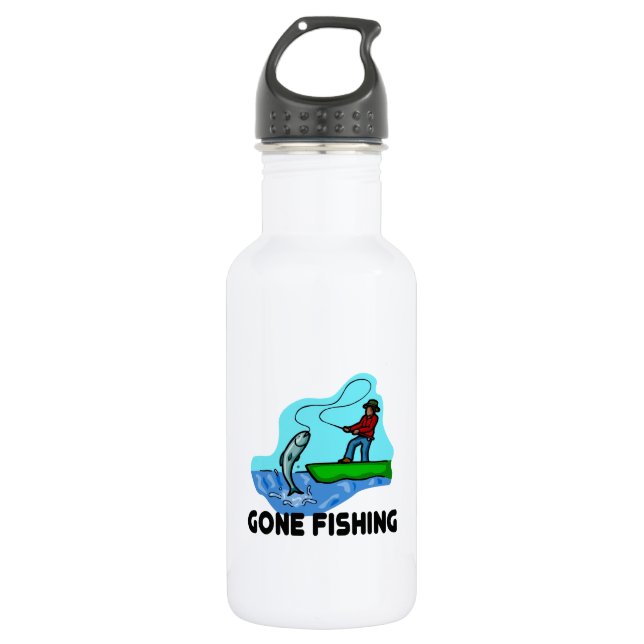 Gone Fishing Trinkflasche (Vorderseite)