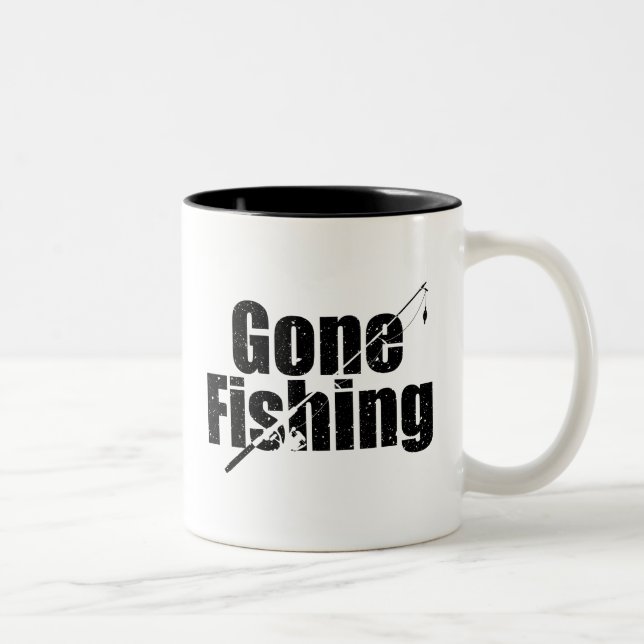 Gone Fishing Zweifarbige Tasse (Rechts)