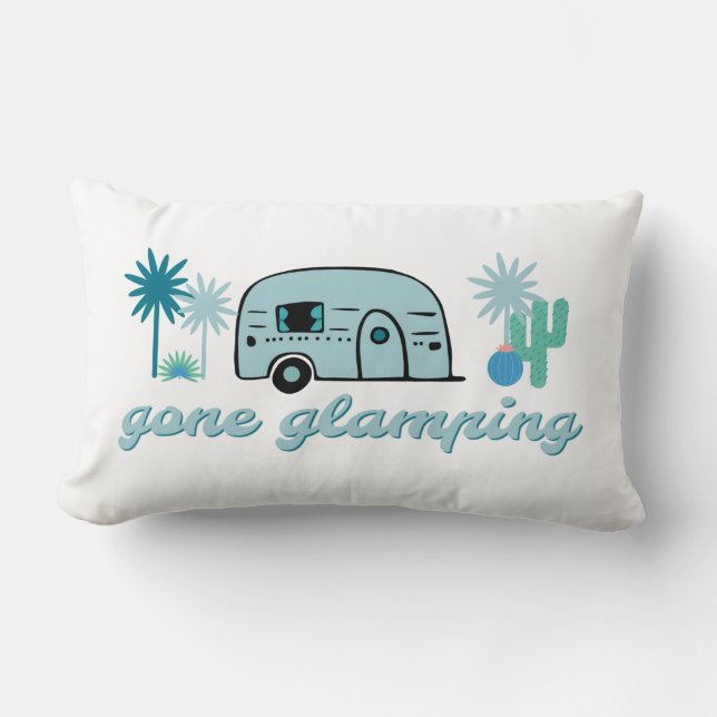 Gone Glamping Camper RV Camping Adventure Quote Lendenkissen (Vorderseite)