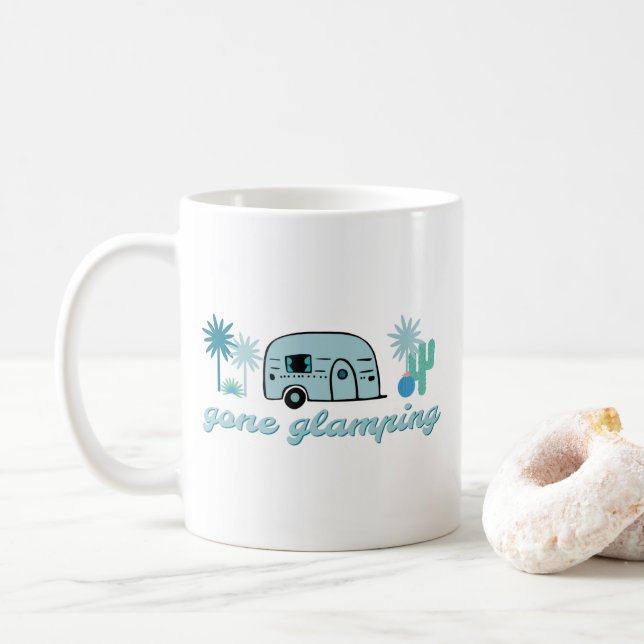 Gone Glamping Camping RV Campingplatz Angebot Kaffeetasse (Mit Donut)