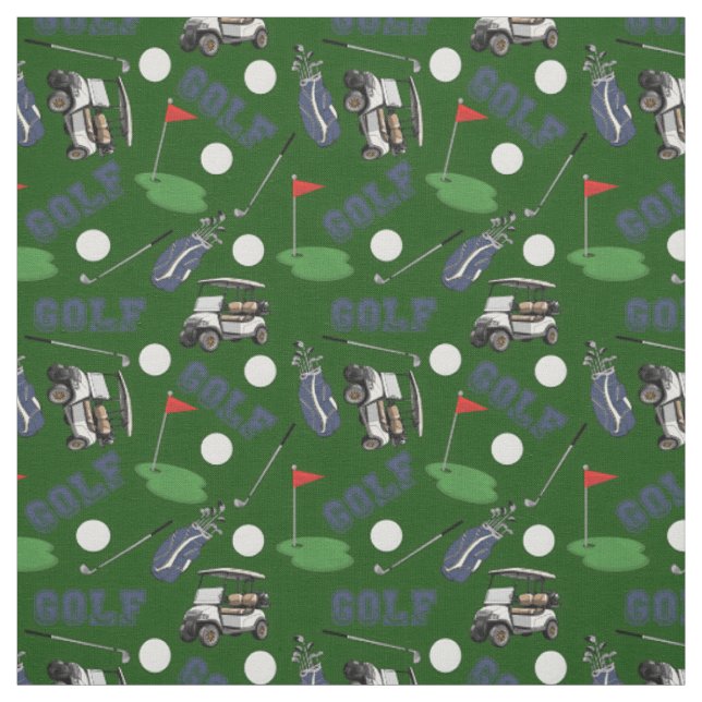 Gone Golfing on Hunter Green Stoff (Muster)