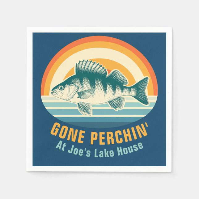 Gone Perching at the Lake House Birthday Sticker Serviette (Vorderseite)