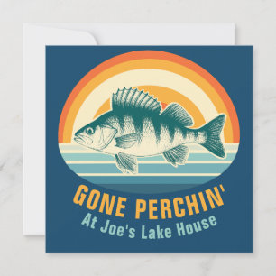 Gone Perching im Lake House Geburtstags-Sticker Einladung