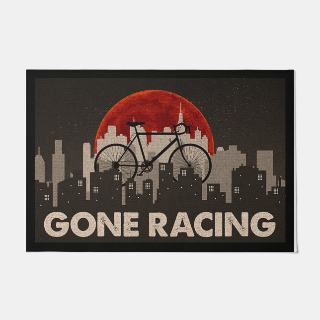 Gone Racing Doormat, Coole schwarze Matte (Vorderseite)