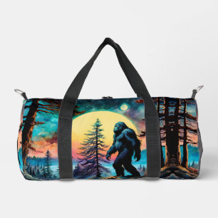 Gone Squatchin' farbenfrohe Sasquatch Landschaft Duffle Bag