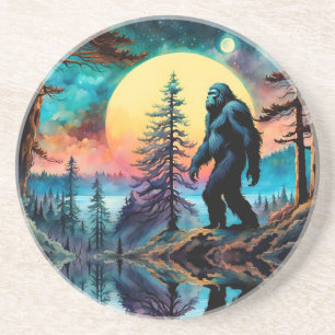 Gone Squatchin' farbenfrohe Sasquatch Landschaft Getränkeuntersetzer