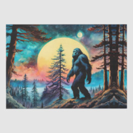 Gone Squatchin' farbenfrohe Sasquatch Landschaft Seidenpapier