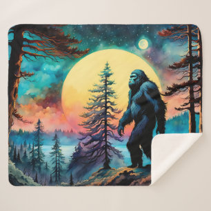 Gone Squatchin' farbenfrohe Sasquatch Landschaft Sherpadecke