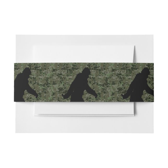 Gone Squatchin For on Olive Digital Camouflage Einladungsbanderole (Vorderseite Beispiel)