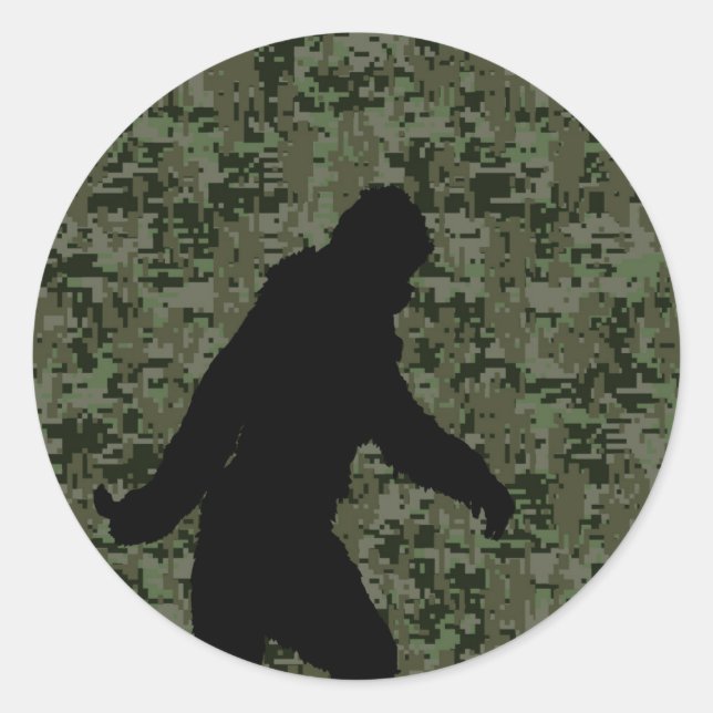 Gone Squatchin For on Olive Digital Camouflage Runder Aufkleber (Vorderseite)