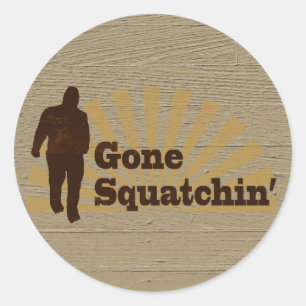 Gone Squatchin' Funny Bigfoot Sasquatch Runder Aufkleber