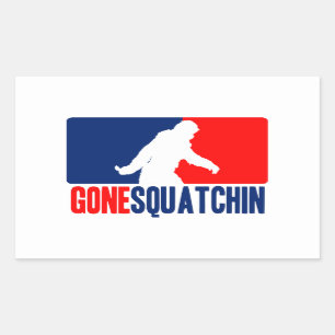 Gone Squatchin League Style Rechteckiger Aufkleber