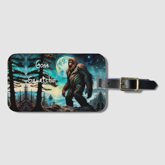 Gone Squatchin' Living Large Sasquatch Gepäckanhänger (Vorderseite (Horizontal))