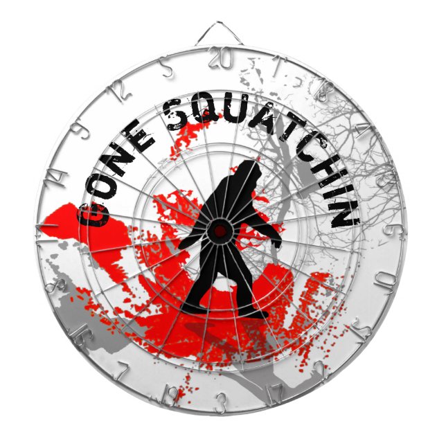 Gone Squatchin mit schwarzem Bigfoot Dartboard Dartscheibe (vorne)