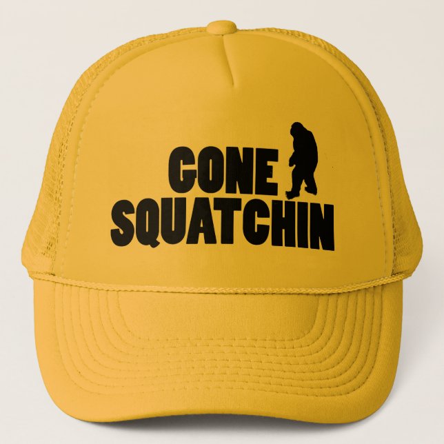Gone Squatchin Profil Trucker Hat Truckerkappe (Vorderseite)