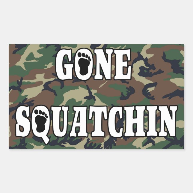 GONE SQUATCHIN RECHTECKIGER AUFKLEBER (Vorderseite)
