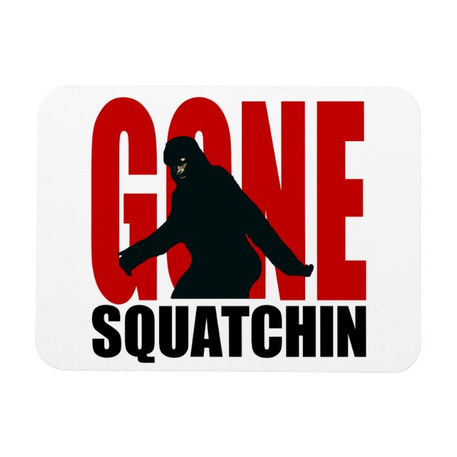 Gone Squatchin - Schwarz und Rot Magnet (Horizontal)